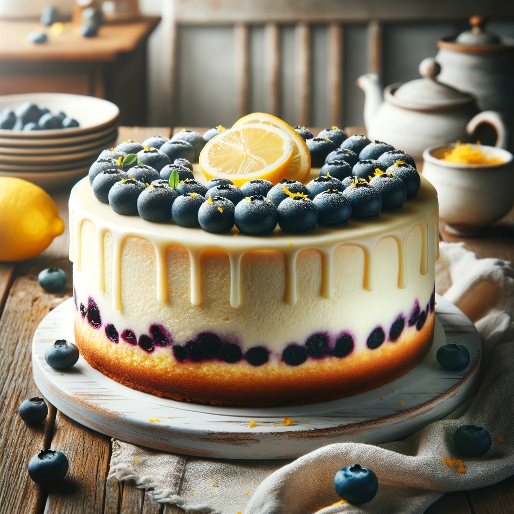 Lemon Blueberry Cheesecake Cake