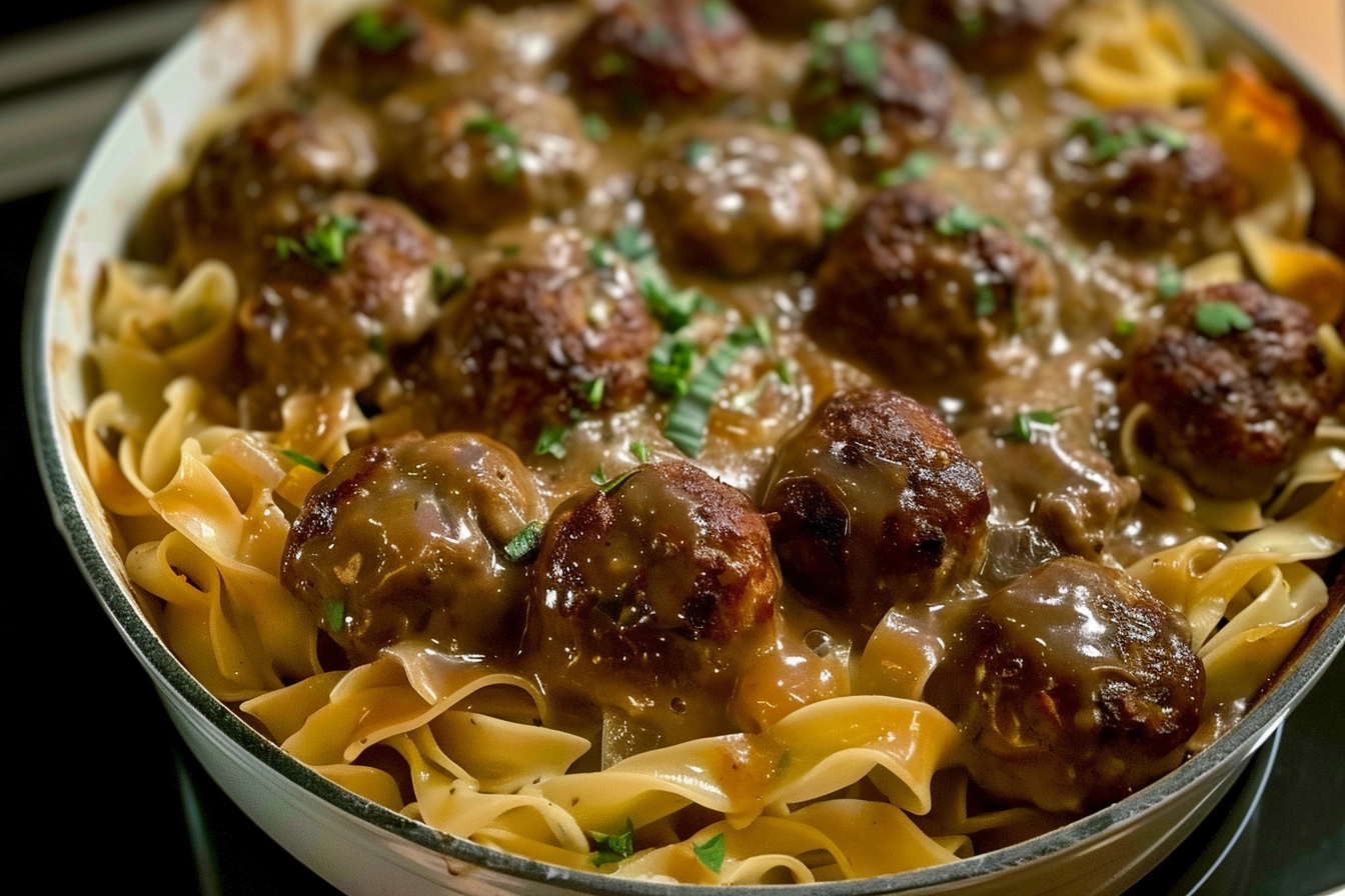 Swedish Meatball Noodle Bake