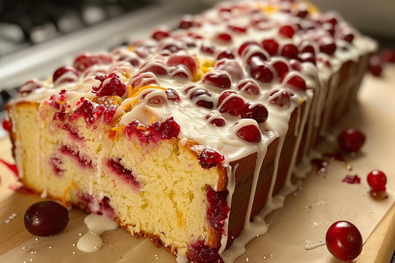 Cranberry Orange Bread with Simple Glaze