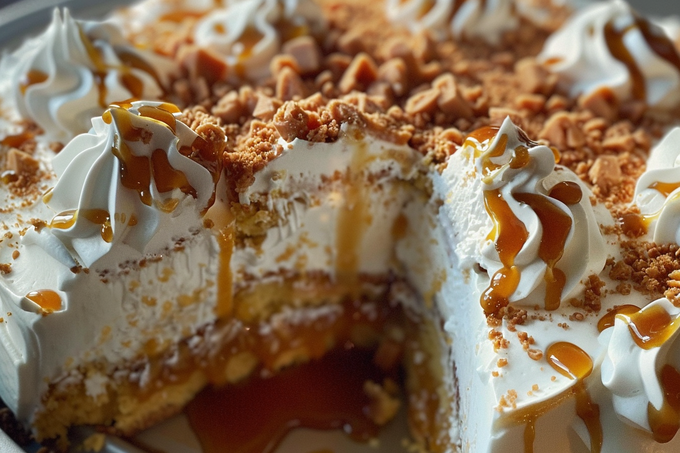 Toffee Butterscotch Poke Cake