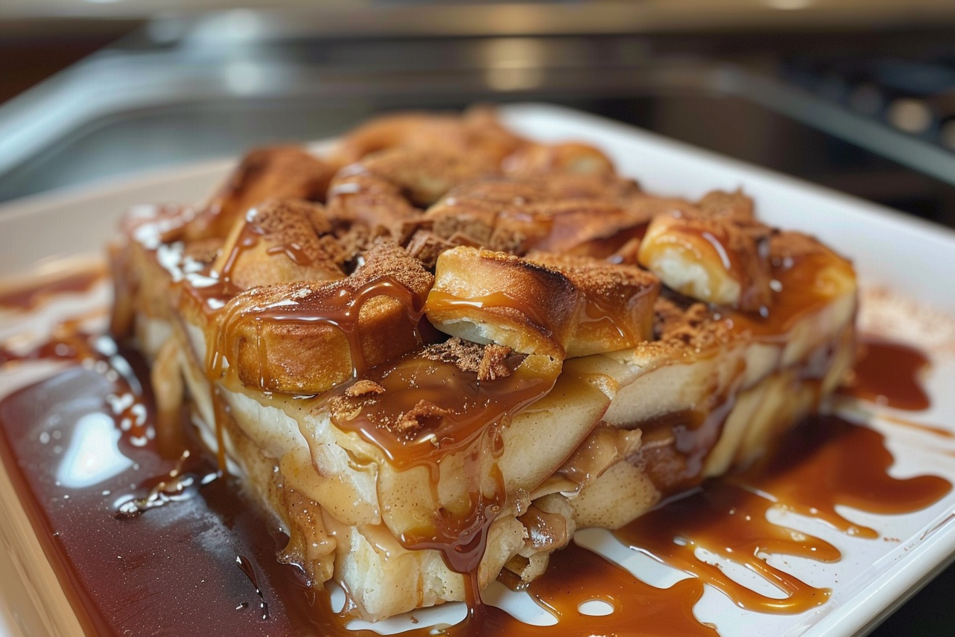 Caramel apple cinnamon roll Lasagna