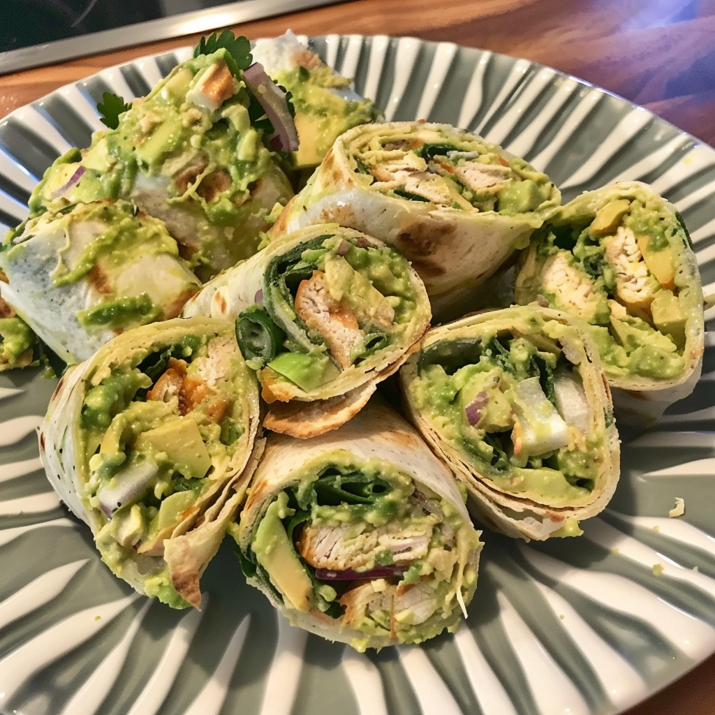 Chicken Avocado Salad Roll Ups